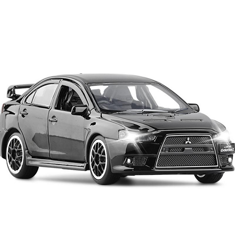 Cwlsev1 1:32 Mitsubishis Lancer Evo X 10 Alloy Car Model Diecast Metal Toy Vehicle Car Model Simulation Sound Light Collection Kids Gift