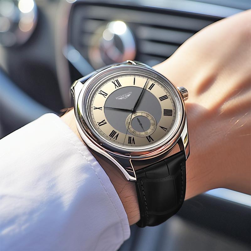 JYL Men's Watch Fashion Minimalist Quartz Leather Band
