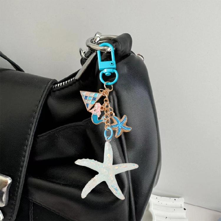 Creative Keychain Shell Car Key Rings Starfishes Key Chain Bag Charm Backpack Pendant Jewelry Accessories