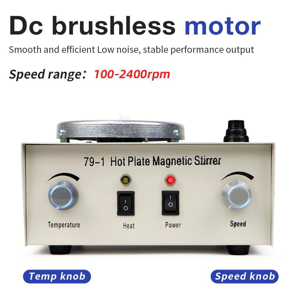 79-1 Oppvarming Magnetrører 1L Varmeplate Laboratorierører Oppvarming Magnetisk Mikser Med Rørestang 1L 2400rpm Laboratorieutstyr