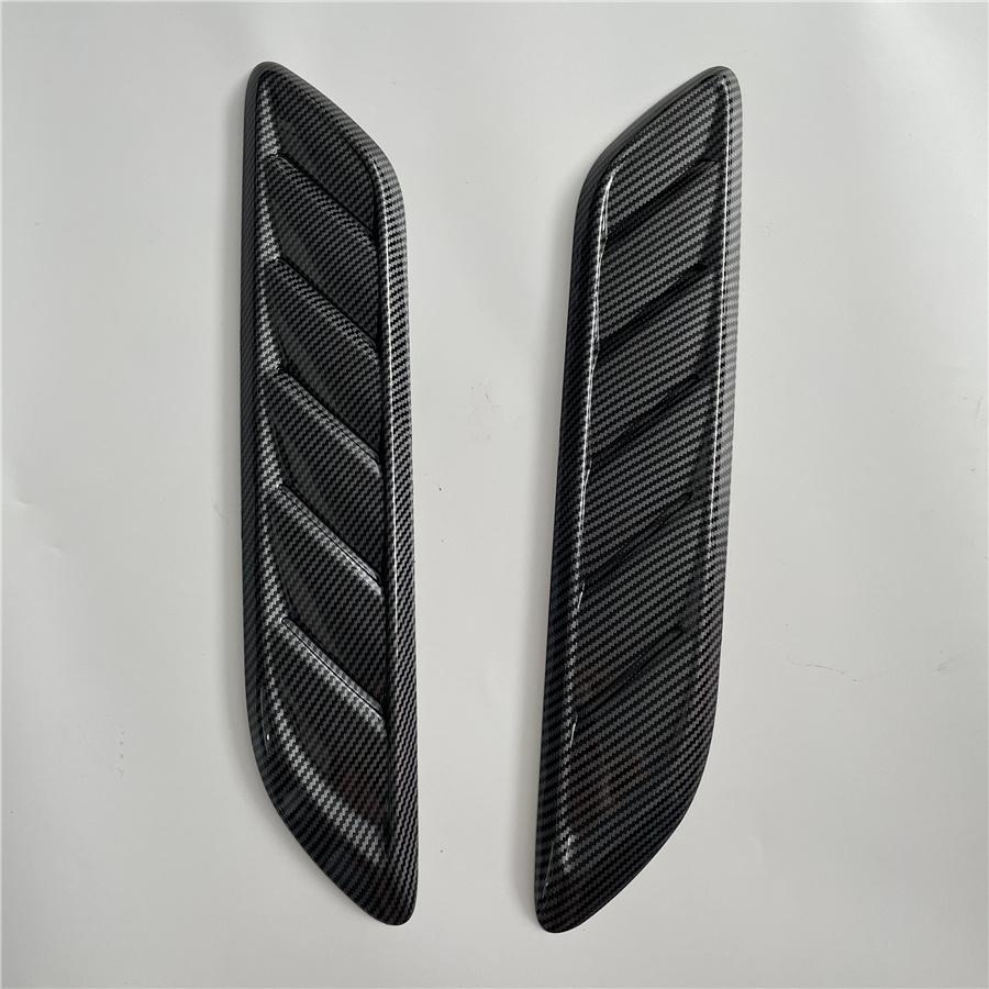 Universal Car Hood Vent Louver Scoop Cover Air Flow Intake Carbon Fiber Look Kit