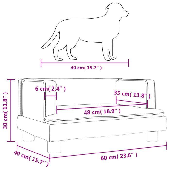VidaXL Dog Bed Light Grey 60x40x30 Cm Velvet 171907