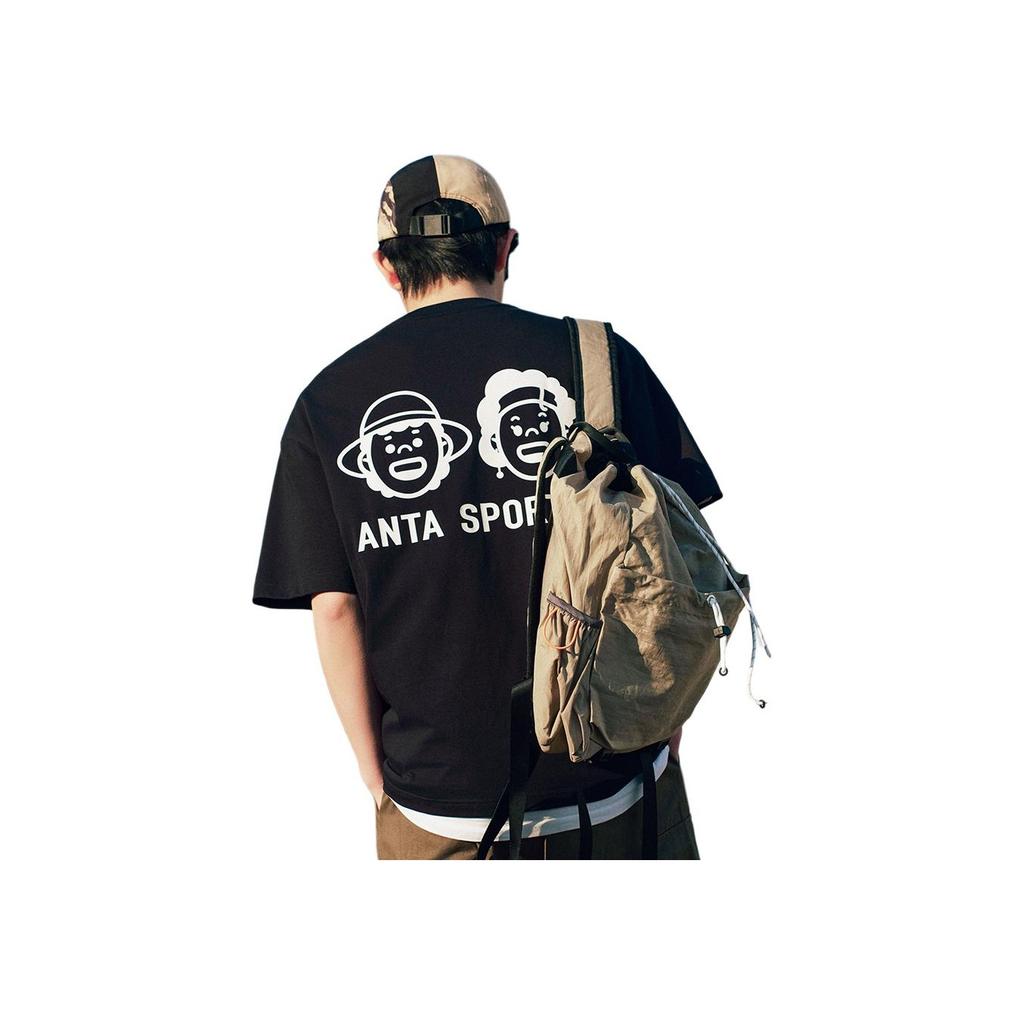 Anta X Zola Artist Collaboration Lifestyle Series Casual Simple Solid Color Round Neck Pullover Loose Short Sleeve T-Shirt Men T-Shirts 952528105-1