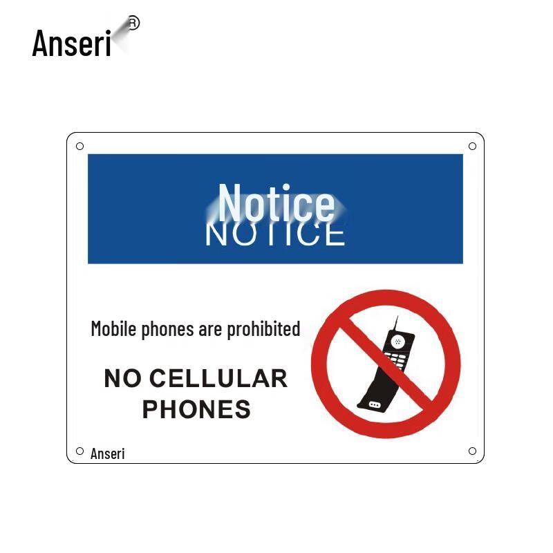 Ansairui PVC No Mobile Phones Safety Warning Sign