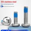 304 Stainless Steel Anti-Loosening Pan Head Phillips Screws with Anti-Vibration Blue Coating