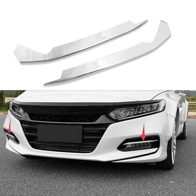 2pcs Chrome Trim Front Fog Light Lamp Strip ABS Fit for Honda Accord 2018-2022
