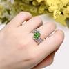 Light Green CZ Feather Design Women Rings Novel Bridal Wedding Rings Anniversary Party Female Accessories Fashion Jewelry