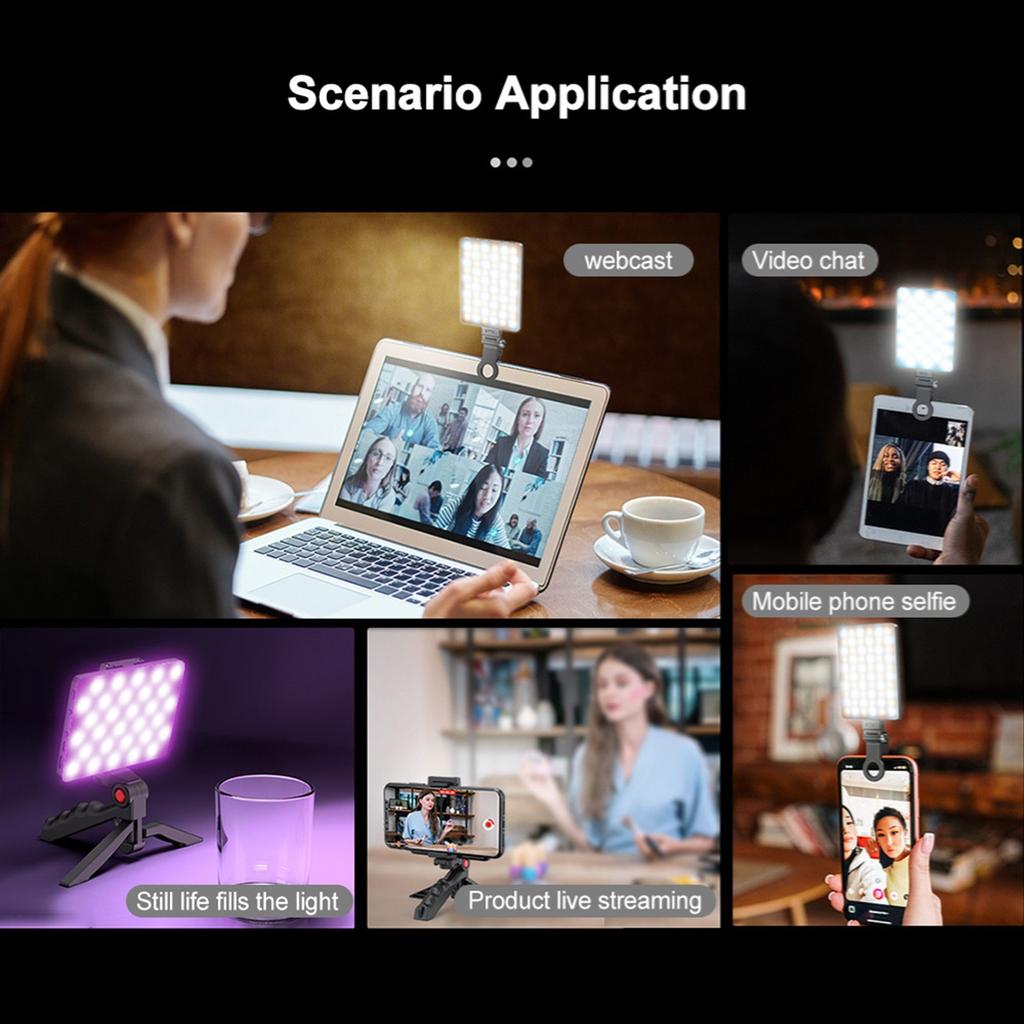 5W RGB Photography Lamp Bi Color LED Light Pocket Vlog Light 2500K 9000K Color Temperature Dimmable with LCD Screen 78