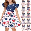 Girls' Summer Princess Dress - A-Line T-Shirt Dress Independence Day