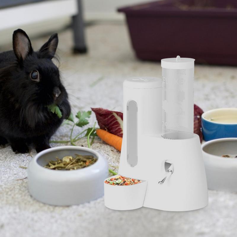 

Hamster Water Dispenser with Food Dish Standing Pet Feeder Waterer Water Bottle for Small Animal Rabbits Mice Chinchilla CN