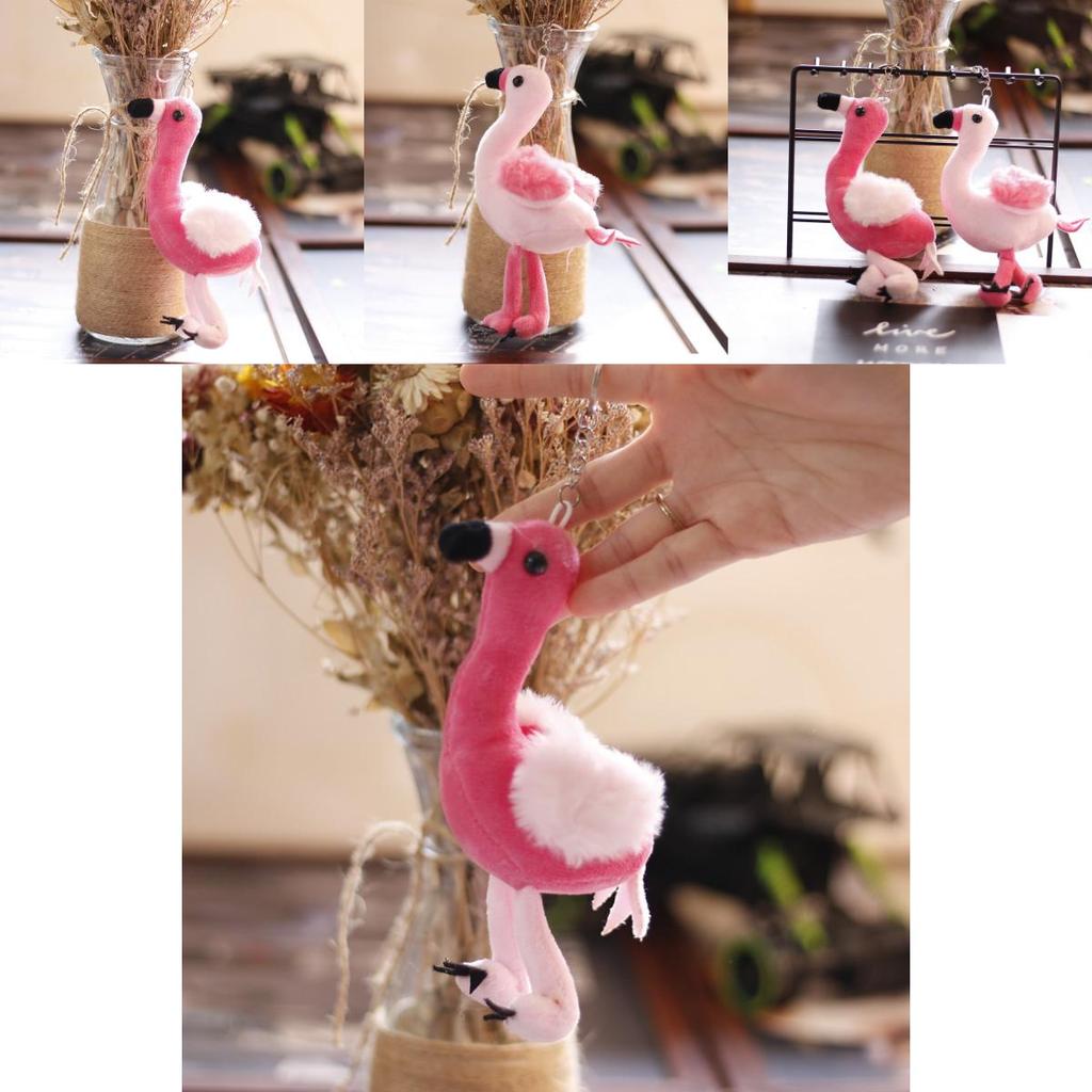 Adorable Flamingo Plush Toy Soft Stuffed Animal For Girls Cute Bag Charm