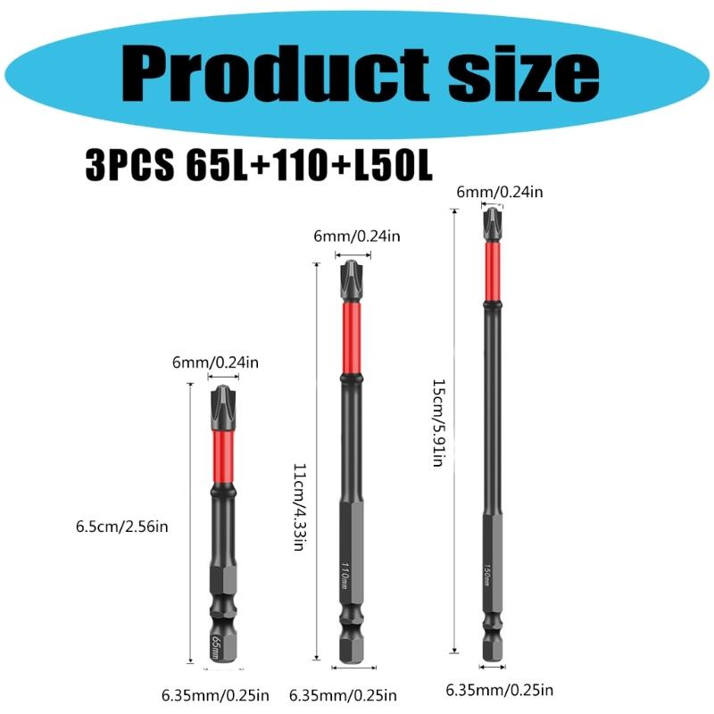 Magnetic Special Crossing Head Screwdriver Bit FPH2 for Electrician Screw Driver Bit Replacement 65mm/110mm/150mm