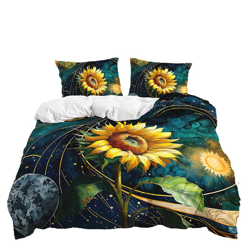 Three-Piece Sunflower Series Quilt Cover Bedding Kit Animal