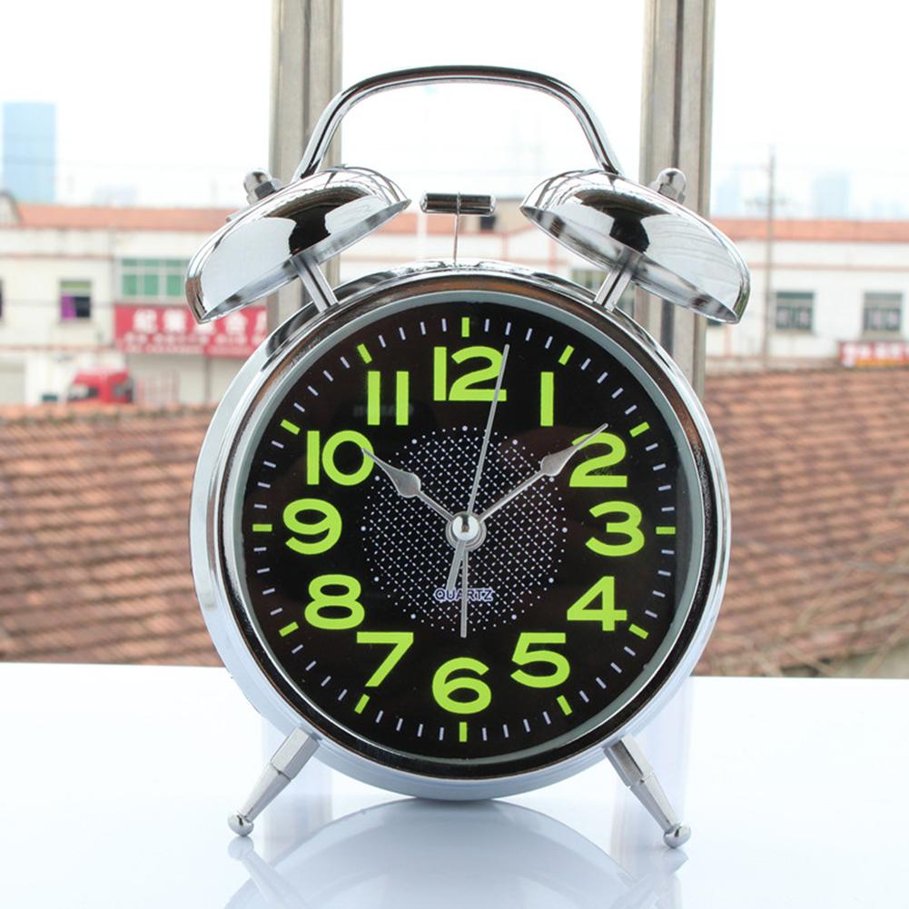 Металлический будильник 4 дюйма с электросеребрением и ночником, подарок 2##0