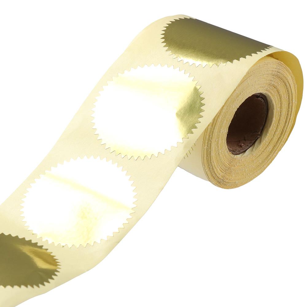 Gold Award Stickers Round Paper Labels Serrated Edge Steel Seal Label  Certificates