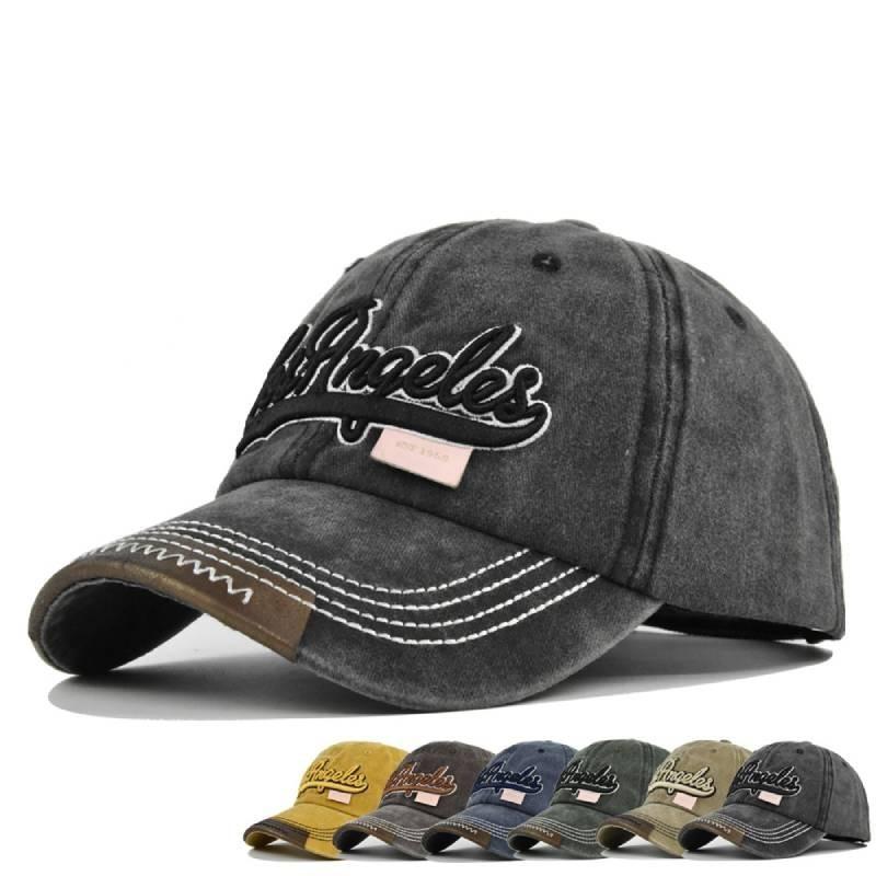 Vintage 3d Embroidery Baseball Cap Washed Out Sun Hat Adjustable Size