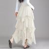 Irregular Mesh A-line Midi Skirt