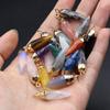1PC Hand Carved Bullet Shape Stone Pendant, Natural Stone Crystal Charms for DIY Necklace Jewellery Accessories 27x8 Mm