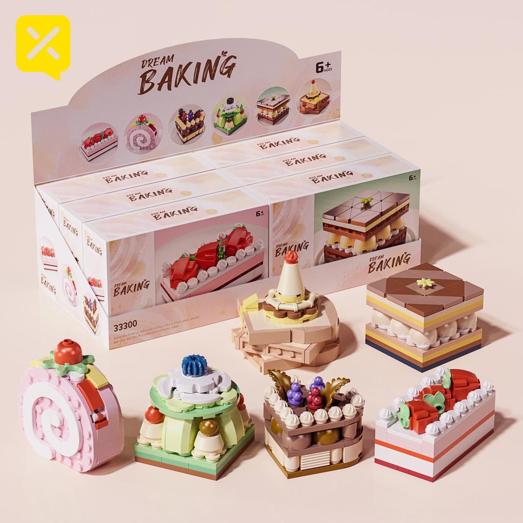 ToylinX Cake Blocks Toys 12 Types Plastic Cute Dessert Toys Model Building Blocks Girls Birthday Gift For Boys Girls and Friends