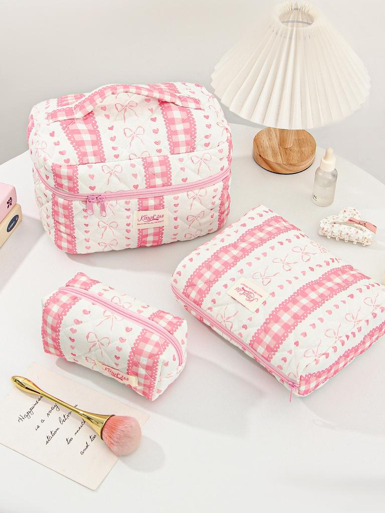 Simple Fresh Makeup Bag Large Capacity Multifunctional Cosmetic Storage Bag Portable Travel Toiletry Pouch for Cosmetics Brushes Toiletries Daily Use