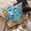 Cuscino Stampato Cartone Animato O-Octonauts Cuscino Anime Copricuscino per Divano Letto Testiera Copricuscino 45x45 Cm Moda