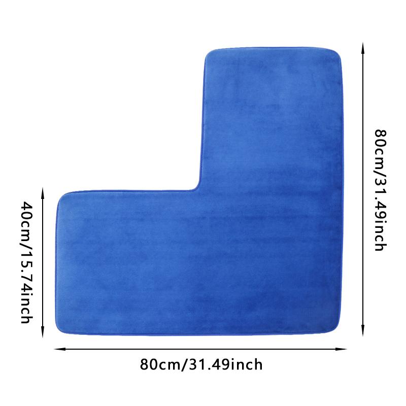 Bathroom Absorbent Foot Mat Shower Room L-Shaped Furry Flannel Bathroom Floor Mat Thick Nonslip Bathroom Mat Toilet Entrance Mat