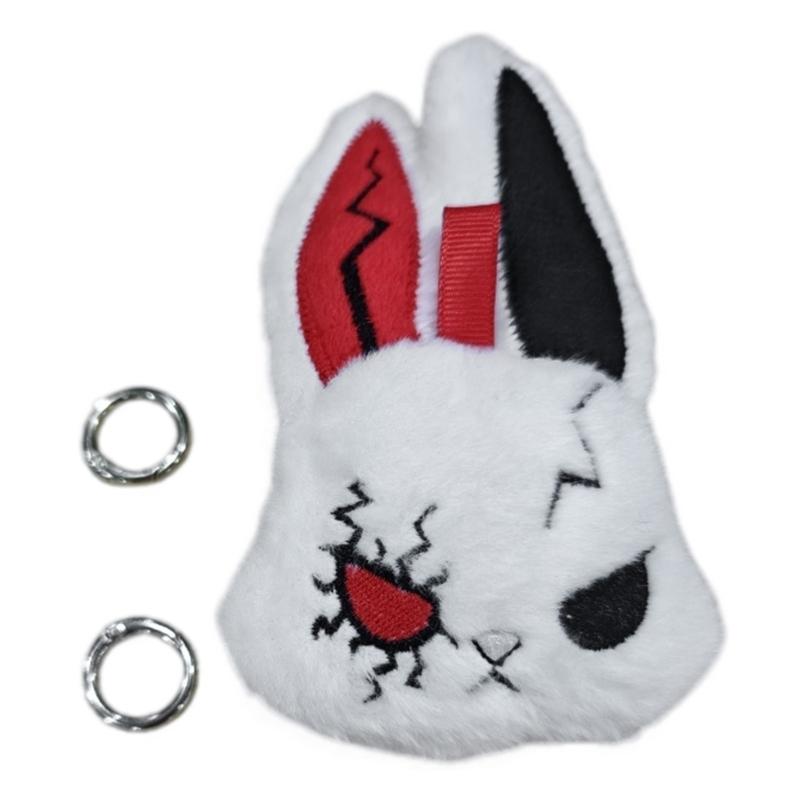 Dark Style Rabbit Plush Keychain Cute Rabbit Toy Stylish Keyrings Pendant Accessory For Bag Keys And Home Decors