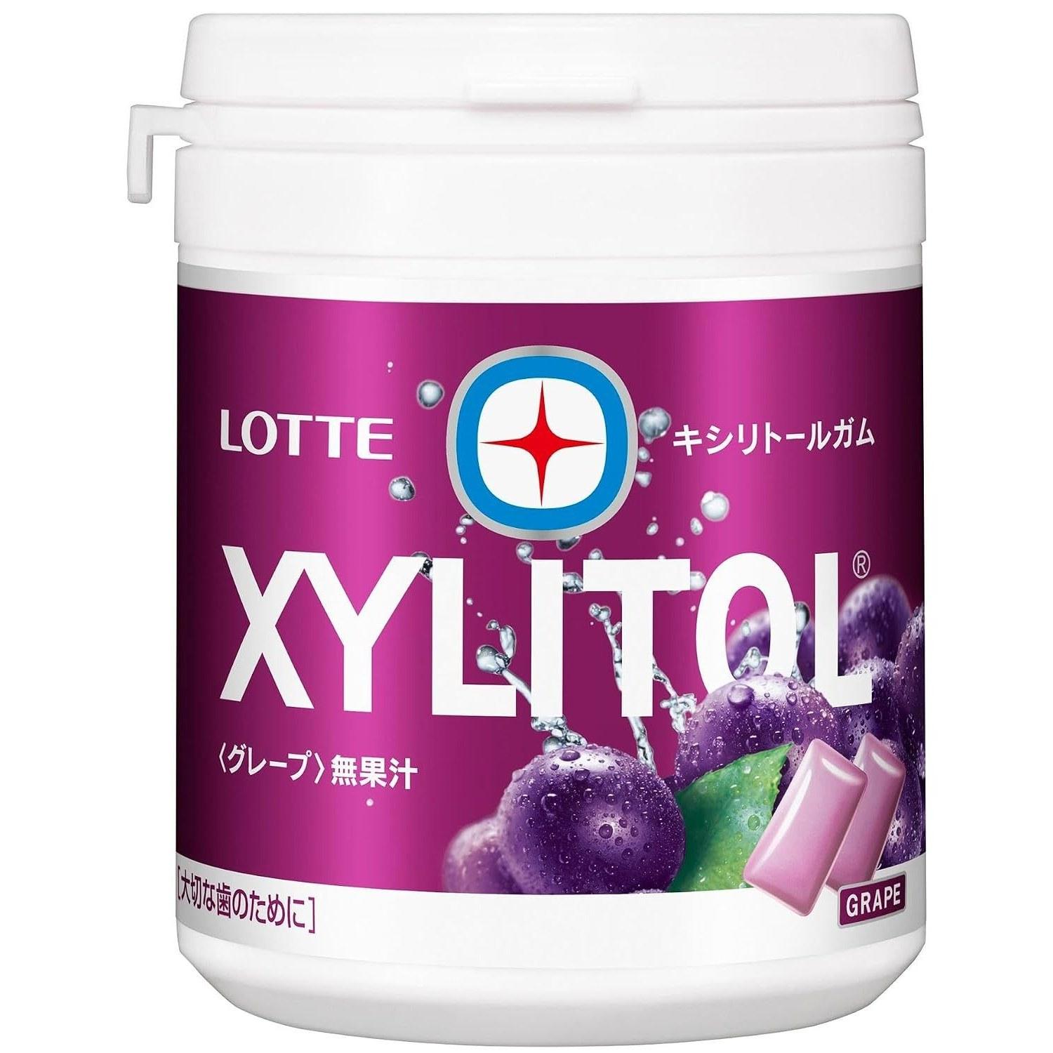 Lotte Xylitol Gum (Grape) Family Bottle 133g