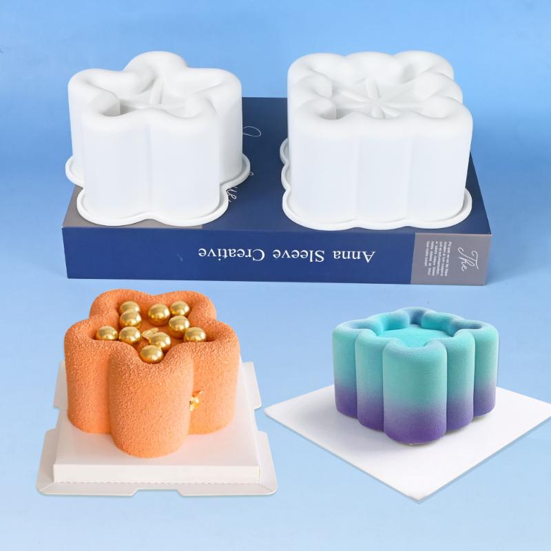 1Pc Silicone Mold For Cake Bento Flower Heart Square Star Shape Chocolate Mousse Soap Candle Gypsum Making Kitchen Bakeware