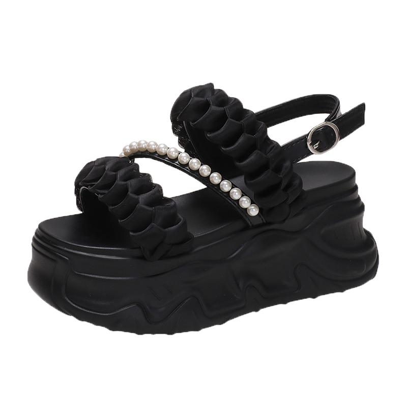 Mode Zomersandalen 8CM Sleehak Sneakers Vrouwen Candy Strand Slippers Hoog Platform Casual Sandalen Ademende Wandelslippers