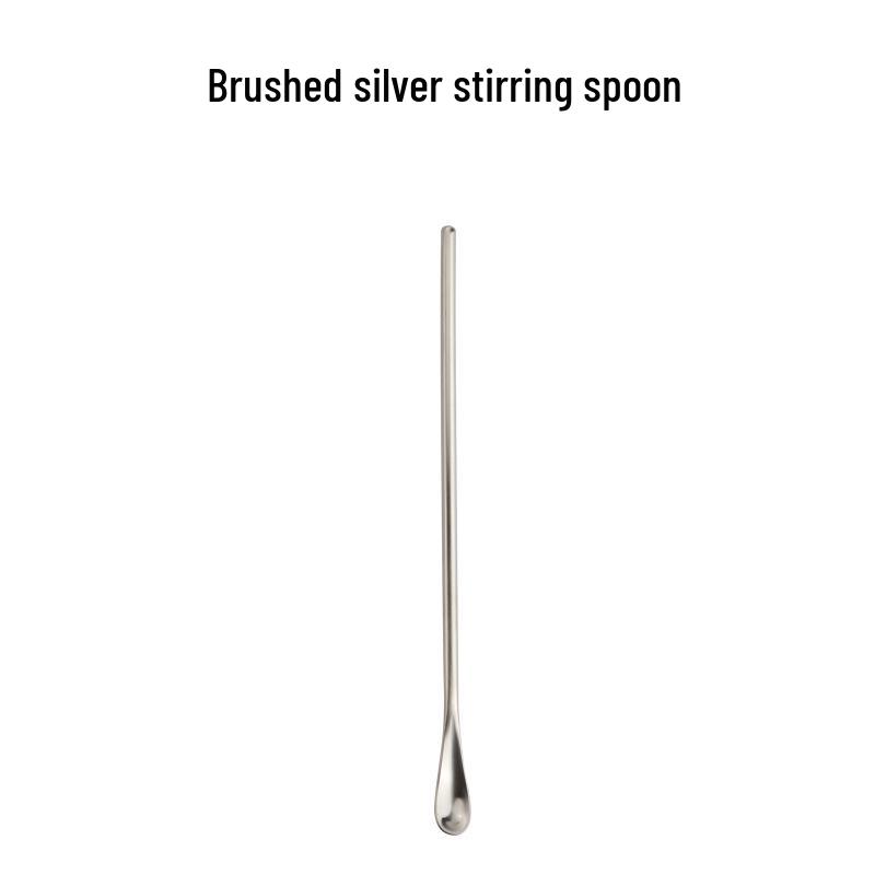 Gold 304 Stainless Steel Round Head Stirring Spoon with Creative Long Handle, 22cm