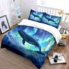 Aurora Whale Art Decor Set Soft Skin-Friendly Bedding Set Includes 1 Duvet Cover And 2 Pillowcase Gift