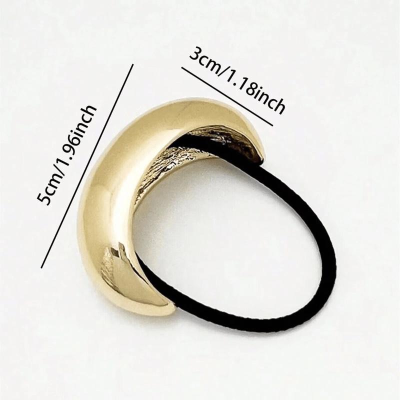 3 Stück Gold Metall Haargummis, Elegant, Vielseitig, Dehnbar Zopfgummi Haaraccessoires für Damen