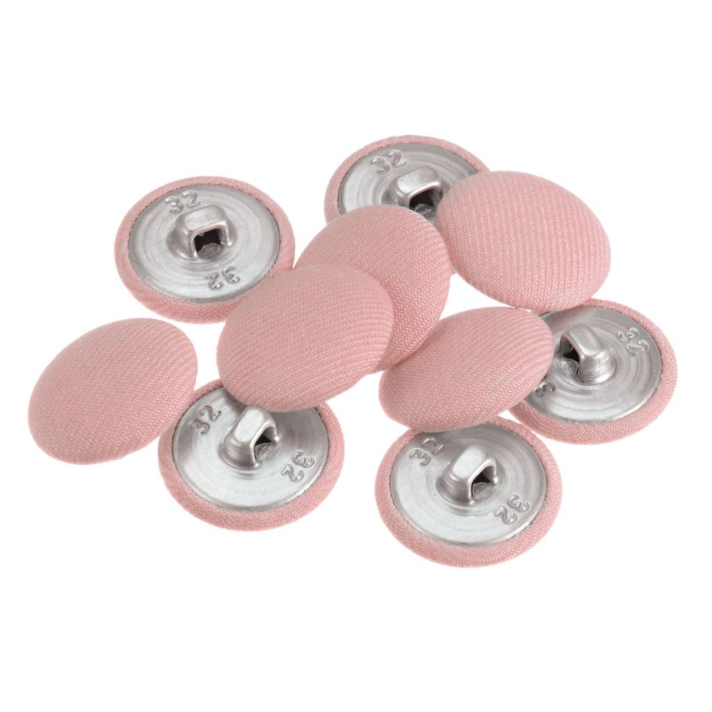 10pcs 20mm Fabric Cloth Covered Button Metal Shank Round Sewing Buttons for Diy Sewing Suits Dress Shirt Coat Clothing Decor