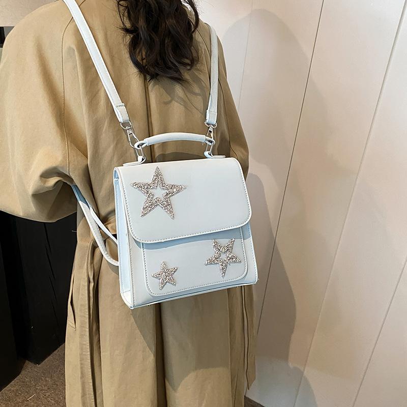 Women's Bag 2025 Spring Festival New Korean Version Fashion Sequined Five-pointed Star Backpack Versatile Popular Small Backpack Pu