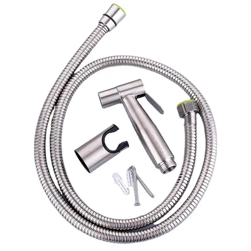 Black Handheld Toilet Bidet Faucet Sprayer Stainless Steel Bathroom Hand Bidet Sprayer Set Hose Toilet Self Cleaning Shower Head