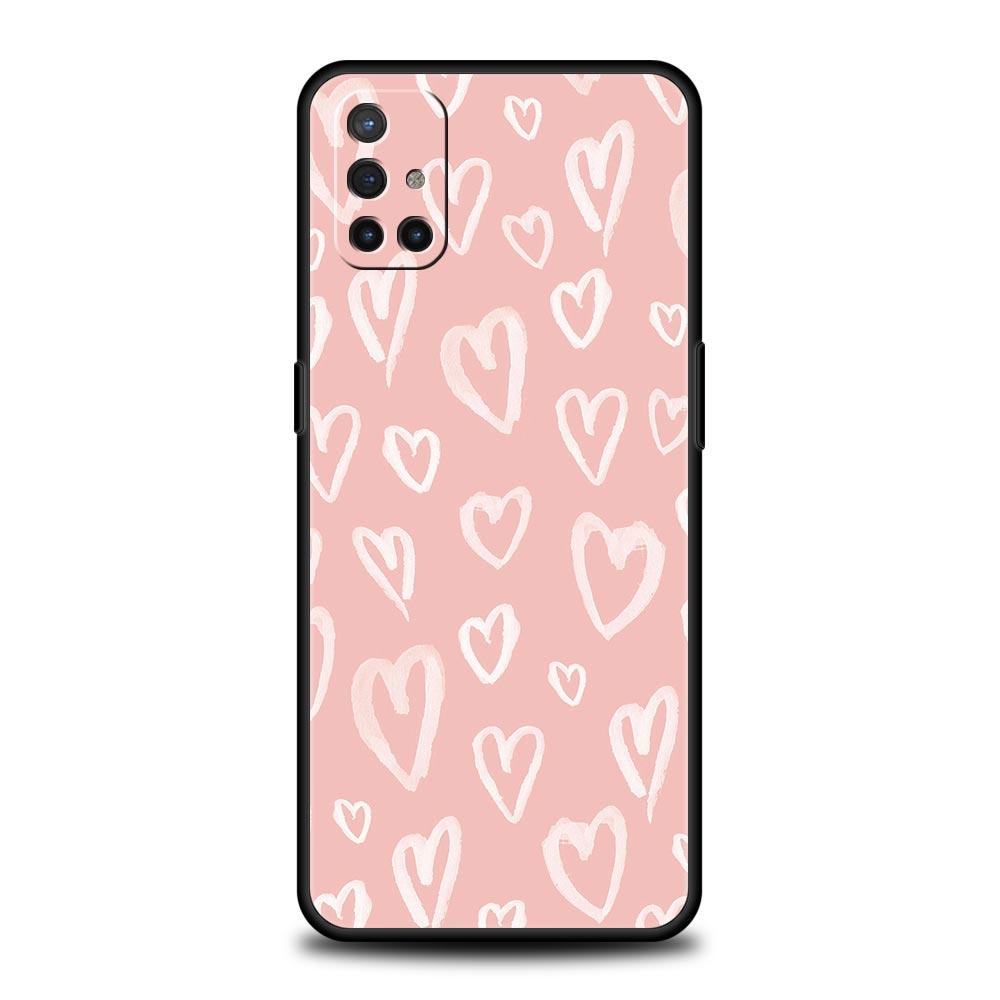 Gold Pink Rose Glitter Hearts Phone Case For OnePlus 10 9 Pro 9T 10R 9R 9RT 8T 8 7 6T 7T Nord 2T CE 2 5G N200 N10 N100 Cover