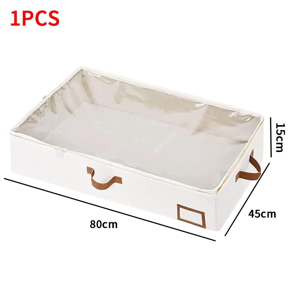 

Dustproof Under Bed Storage Box with Handles Durable Non-Woven Clothes Organizer Bedroom Bins Blanket Clothes Quilt Organization