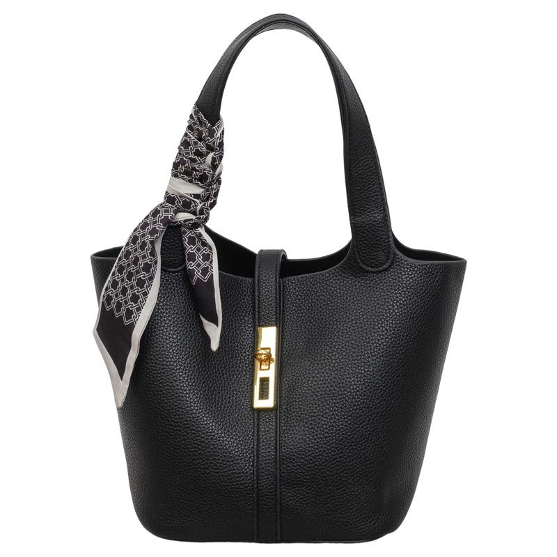 Trendy Cross-Buckle Bucket Bag: Versatile, High-End Fashion Handbag