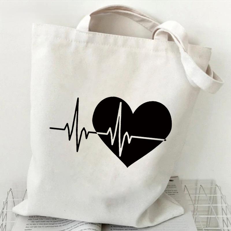 Customizable Canvas Bags spots Love Women Shopper Shoulder Bag Large Handbag Canvas Tote Bags Casual Lady reusable Shopping Bags