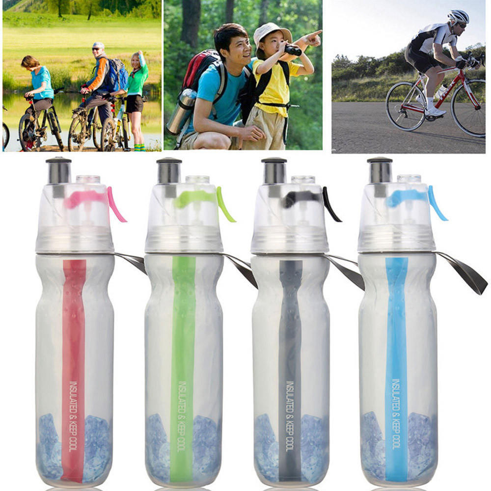 500ML Bicycle Water Bottle Spray Cup Sports Cold Insulation Spray Kettle US