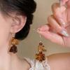 European Retro Geometric Faceted Acrylic Flower Jewelry Set - Necklace & Earrings