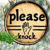 Please Knock Sign Retro Metal Poster 20 cm Aluminum Wall Decor for Home