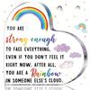 2D Flat Heart-Shaped Rainbow Acrylic Desk Decor Plaque, Inspirational Message, Suitable for Wall Decoration, Porch, Room, Villa, Accents Home, Hallway