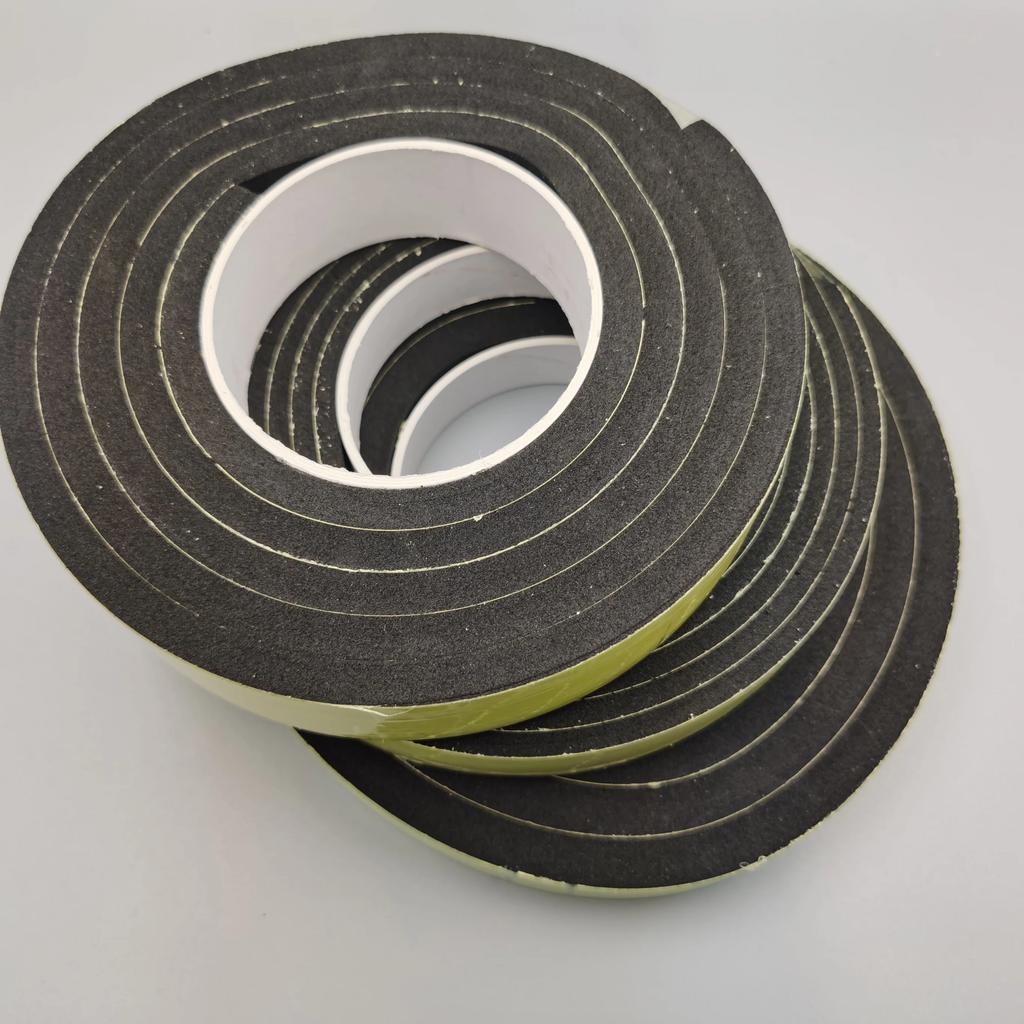 EVA Single-sided Foam Tape Black Weatherstripping Seal Strong Adhesive Soundproof Windproof for Doors Windows Furniture Auto Etc