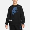 Męska bluza Nike z logo, podszyta polarem, na zimę, czarna