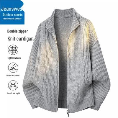 Jeanswest Herr Dragkedja Ståkrage Stickad Kofta Tröja