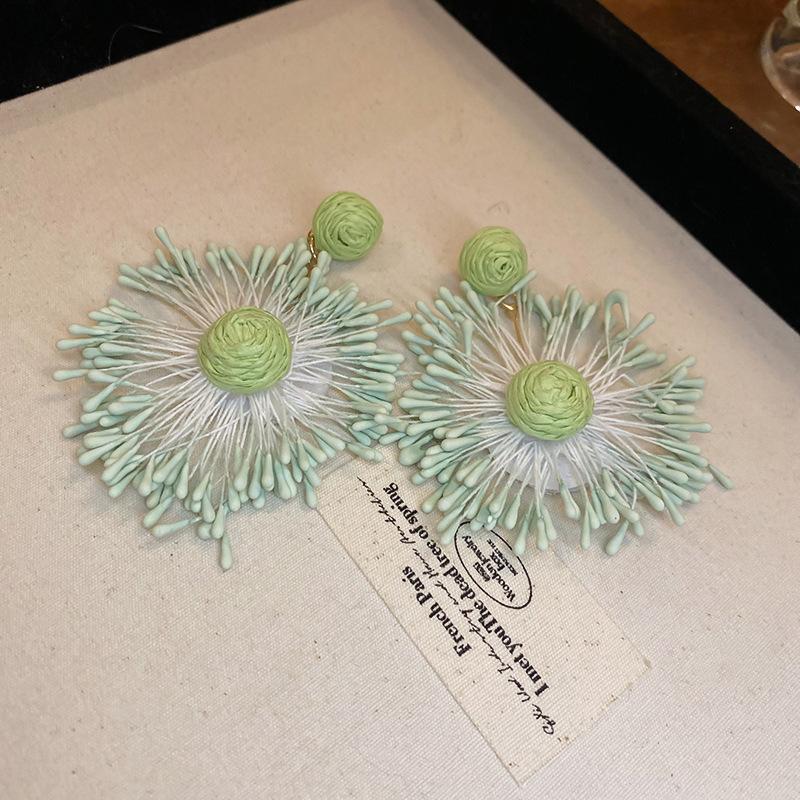 Super fairy pink flower love fringed earrings versatile temperament earrings light luxury earrings women