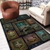 Turtle Art Collection Pattern Rug Floor Mat for Living Room or Bedroom Soft and Comfortable Carpet a Gift for Birthday and Holiday.
