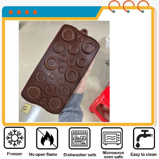 YIMINGMOLD 2Pcs Button Silicone Chocolate Molds For Chocolate Candy